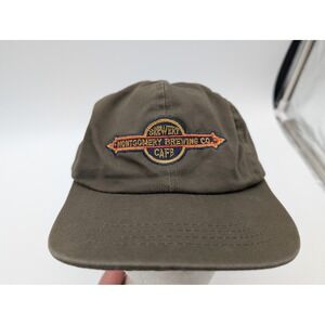 Yupoong Montgomery Brewing Co Cafe Hat Olive Green Cotton Adjustable Strapback